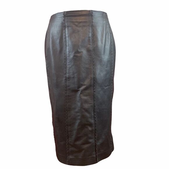 Vintage Doncaster black buttery soft leather skirt - Picture 1 of 9